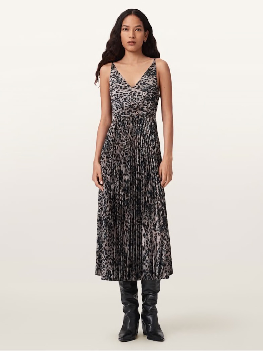 Rachel Zoe Midi Leopard Print Dress